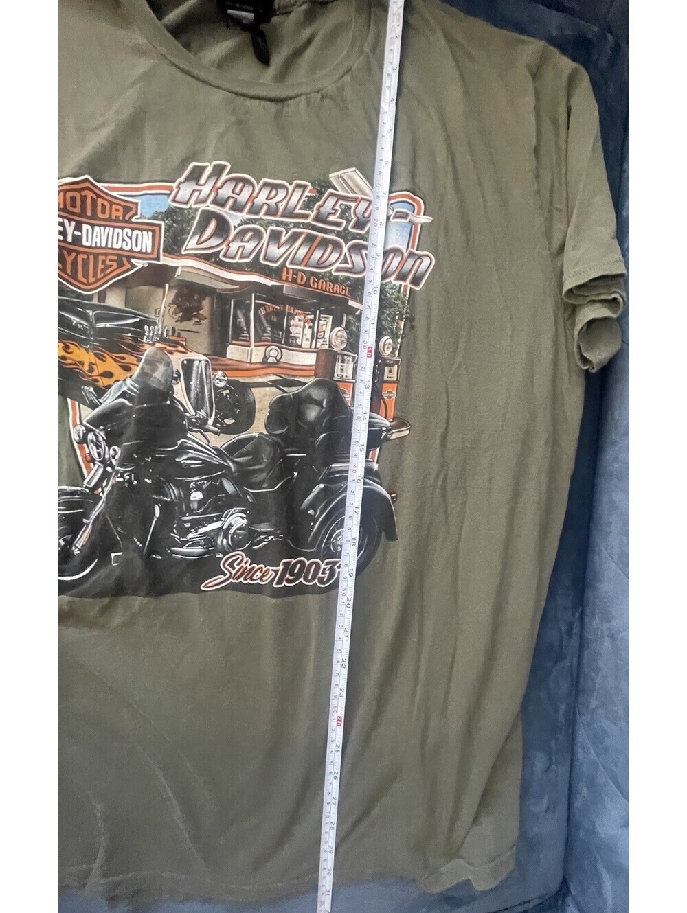 Harley Davidson T-Shirt 3XL XXXL Florida Army Green Tallahassee Short Sleeve FL - Picture 10 of 15